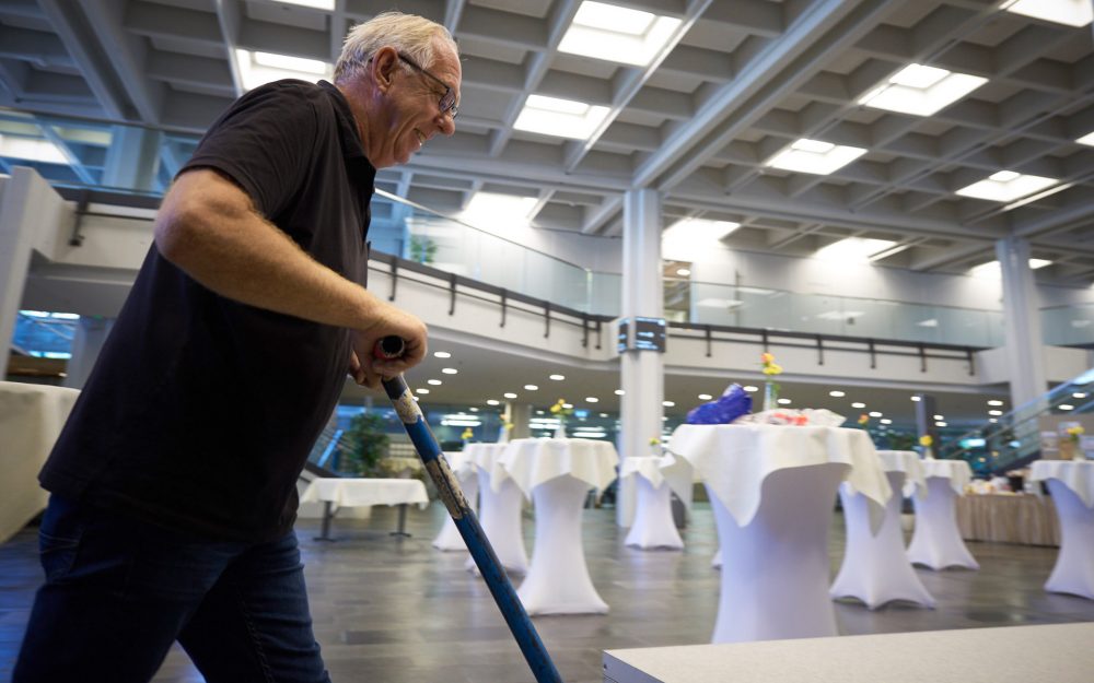 Norbert beim Aufbau